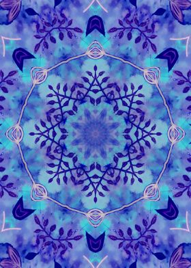 Blue Watercolor Mandala 