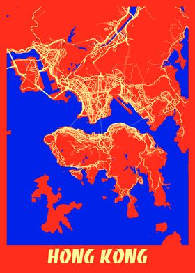 Hong Kong Retro City Map