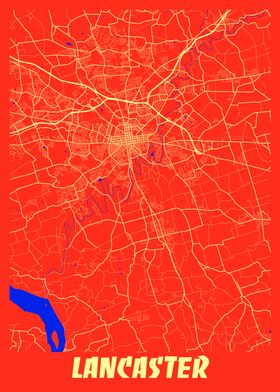 Lancaster Retro City Map