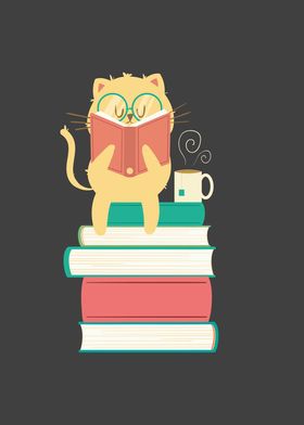 Reading Cat Funny Book 