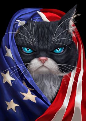 Tuxedo Cat USA Patriot