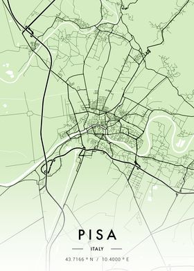 Pisa City Map Green