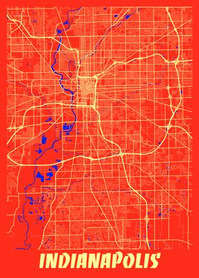 Indianapolis Retro Map