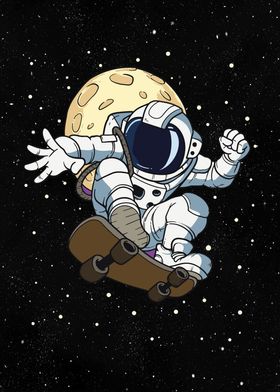 Astronaut skating in space