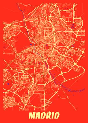 Madrid Retro City Map