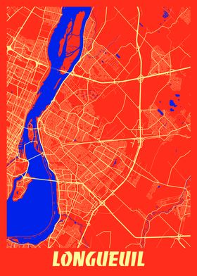 Longueuil Retro City Map