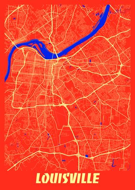 Louisville Retro City Map