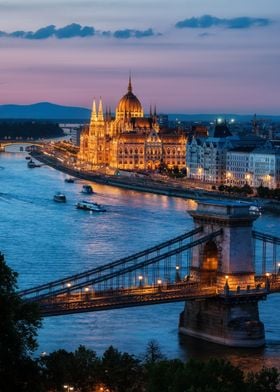 Budapest City at Dusk
