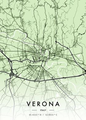 Verona City Map Green