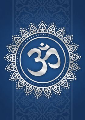 Hindu Ohm Symbol Blue