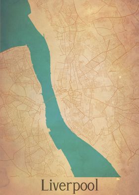 Liverpool England City Map