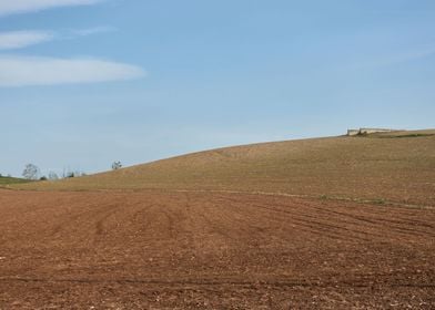 fields plowed in the autum