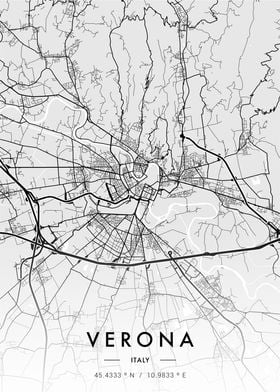 Verona City Map White