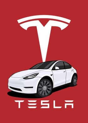 Tesla Model Y' Poster by Masje Studio | Displate