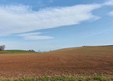 fields plowed in the autum