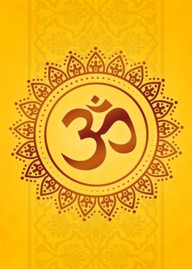 Hindu Ohm Symbol Yellow