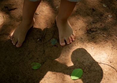barefoot of children