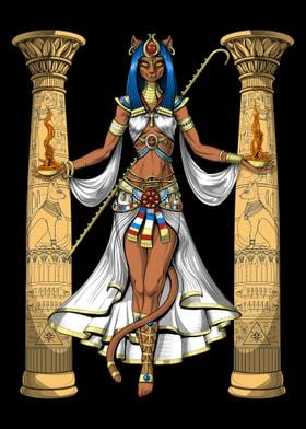 Egyptian Goddess Bastet' Poster by Psychonautica | Displate