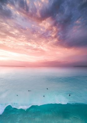 blue green sea plant cloud