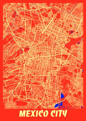 Mexico City Retro City Map