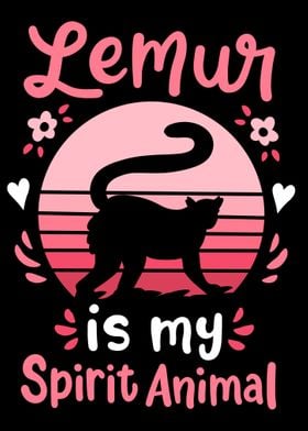 Lemur Spirit Animal Retro