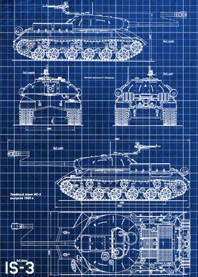 Blueprint of IS 3 Tank