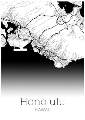 Honolulu Hawaii city map