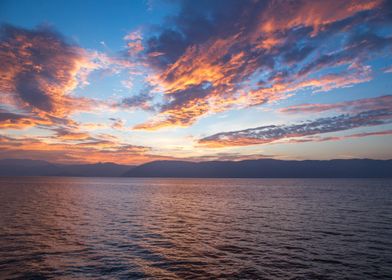 sunset beach orange cloud