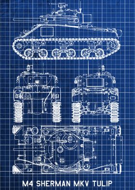 Blueprint Sherman Tank