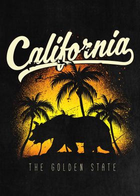 California Bear with Palms