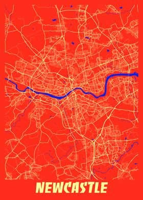 Newcastle Retro City Map