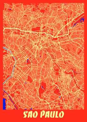 Sao Paulo Retro City Map