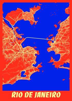 Rio De Janeiro Retro Map