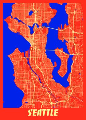 Seattle Retro City Map