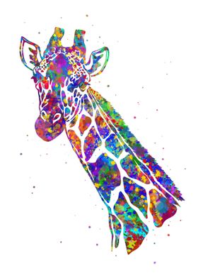 Giraffe watercolor art