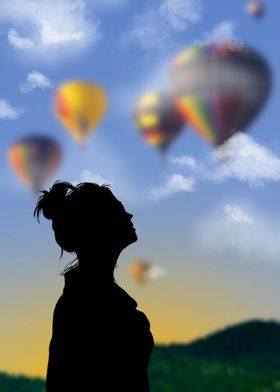 Hot Air Balloon Silhouette