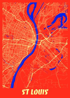 St Louis Retro City Map