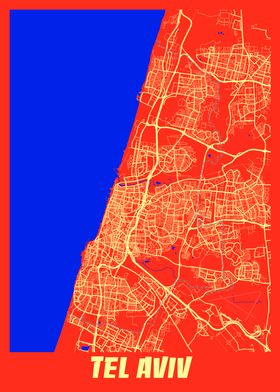 Tel Aviv Retro City Map