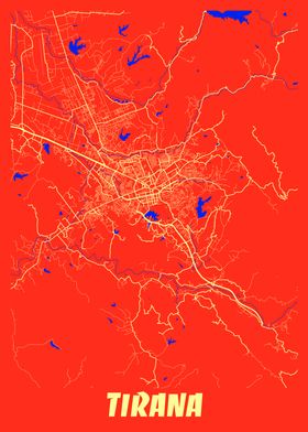 Tirana Retro City Map