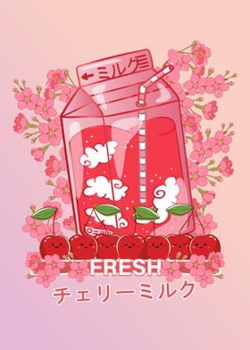 Japanese Anime Cherry Milk
