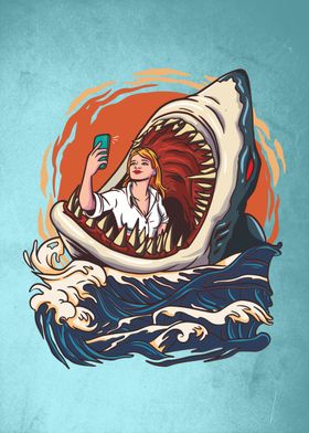 Shark lady taking a selfie