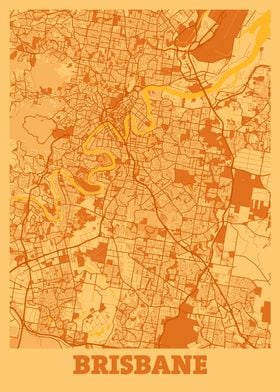 Brisbane Sunset City Map