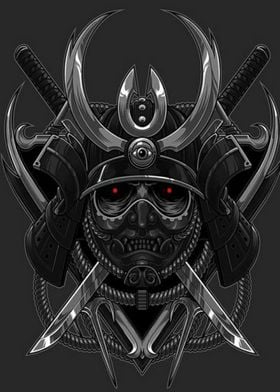 Samurai black skull