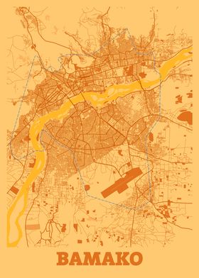 Bamako Sunset City Map