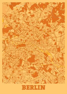 Berlin Sunset City Map