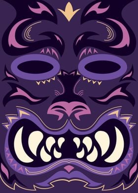 Tribal Mask purple tiger