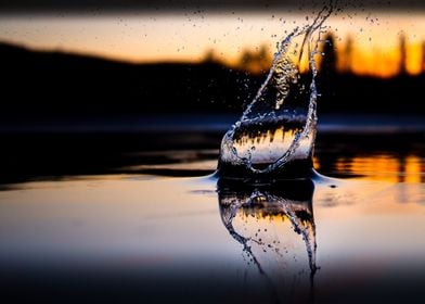 water sunset black cloud