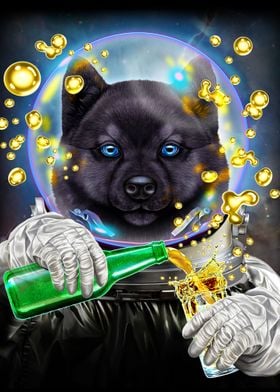 Astronaut Black Akita