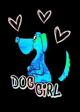 Dog Girl Neon Wall Art