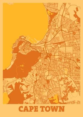 Cape Town Sunset City Map